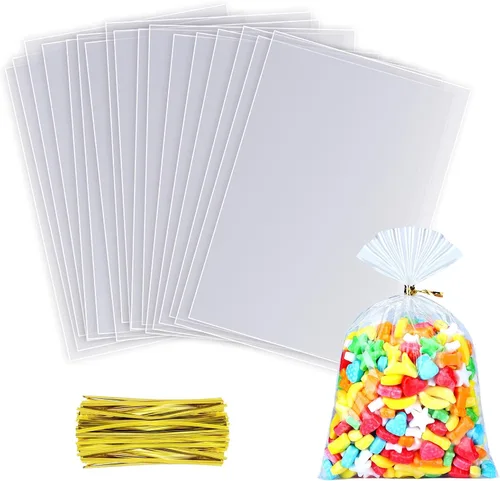 Vista 18 de 200 bolsas de celofán de 5 x 7 pulgadas, bolsas de celofán para dulces, bolsas transparentes de regalo, bolsas para cake pops, bolsas de caramelos