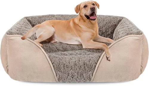 Vista 23 de INVENHO Cama para perros pequeños para perros medianos a grandes, rectangular, ortopédica, suave, relajante, duradera, con parte inferior