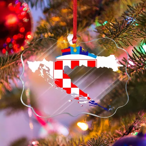 Vista 19 de Silueta de la bandera de Bután, adornos para árbol de Navidad, bandera nacional, recuerdo, decoraciones de Navidad, adornos acrílicos de Bután