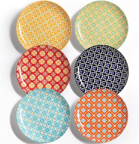 Vista 9 de Metahom Platos de cerámica de 10 pulgadas, juego de platos de porcelana azul y blanca, platos para servir pasta, panqueques, carne, ensalada, juego