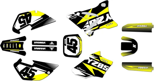 Vista 4 de Kit de gráficos para Yamaha YZ85 (2002-2014) Division Series Azul Púrpura 9 Mil-Dirt Pit Bike Calcomanías de motocicleta, calcomanía de carreras