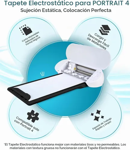 Vista 2 de Silhouette - Alfombrilla electrostática para Cameo 5 / Plus, 12" x 12", color negro Adhesive Free Electrostatic Surface Holds Delicate Paper &
