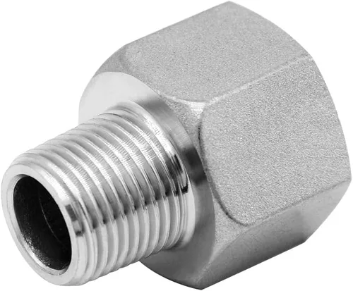 Vista 3 de Beduan Adaptador Reductor de Rosca NPT de Acero Inoxidable 1 Hembra a 1/2 Macho Accesorios de Tubería Reductora de Rosca (Paquete de 2)