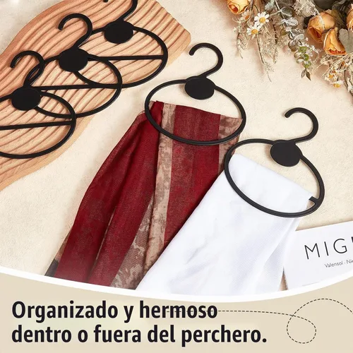 Vista 5 de FoldTier Organizador de plástico para bufandas, 50 unidades, ahorro de espacio, para bufandas, bufandas, pañuelos, almacenamiento de clasificación