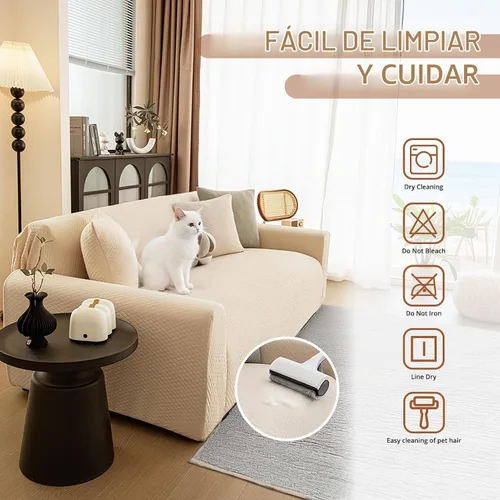 Vista 7 de Fundas elásticas para sofá de 2 cojines, aptas para mascotas, lavables, protectores de muebles con parte inferior elástica para gatos y perros