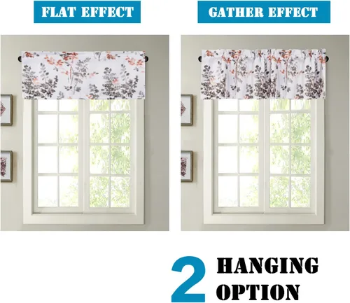 Vista 5 de H.VERSAILTEX Cenefa para ventanas de cocina, baño, sala de estar, dormitorio, cenefa opaca con aislamiento térmico y bolsillo para barra, 52