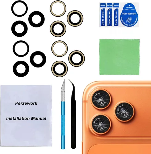 Vista 14 de Juego de 2 lentes de repuesto originales para cámara trasera para iPhone 11 Pro Max y iPhone 11 Pro con adhesivo preinstalado y kit de herramientas
