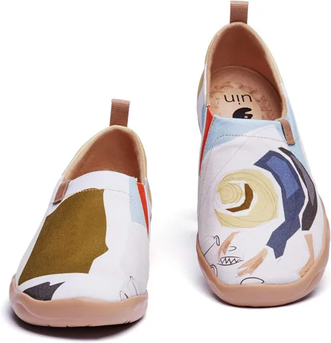 Vista 65 de UIN Mocasines casuales para mujer, de viaje, pintados, para caminar, ligeros, cómodos, de lona, tenis de moda