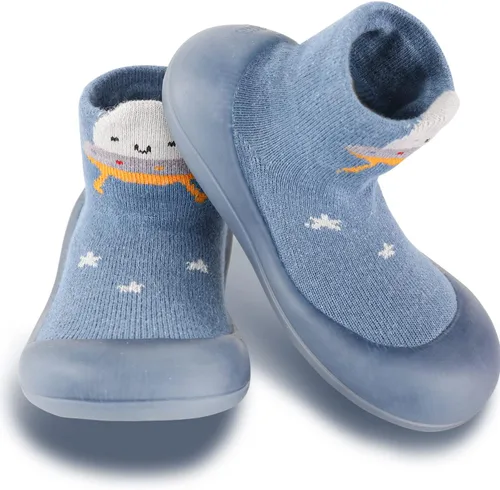 Vista 5 de Zapatos de calcetín para bebé, suela de goma de animales, antideslizantes, para interiores, para niños y niñas, primer piso, zapatilla
