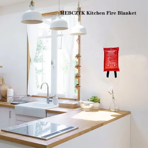 Vista 8 de Manta de emergencia para cocina con revestimiento de silicona. Manta ignífuga para el hogar para cocina, campamento, oficina, barbacoa, soldadura