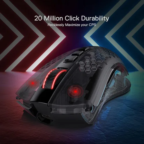 Vista 5 de Redragon M808 Storm Pro - Mouse inalámbrico para juegos, forma de panal RGB - Sensor óptico de 16,000 DPI, 7 botones programables, registro preciso