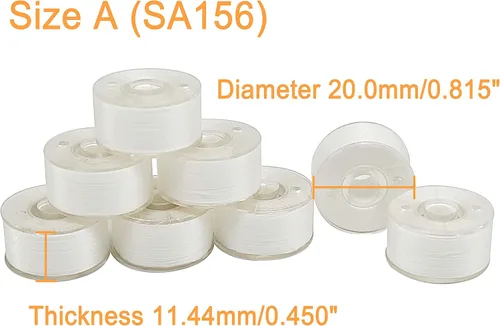 Vista 3 de New brothread 144pcs blanco 70D/2 (60WT) hilo de bobina preenrollado tamaño de plástico SA156 para bordado y máquina de coser hilo de poliéster hilo