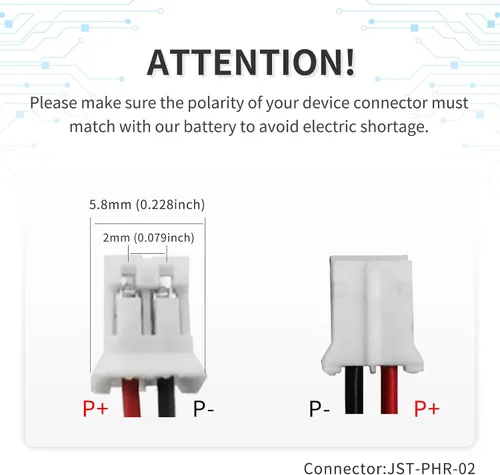 Vista 3 de Batería de polímero de litio de 3.7 V 3700 mAh 103395 recargable con cables y conector JST-PHR-02 de 2 pines para altavoz Bluetooth y dispositivo