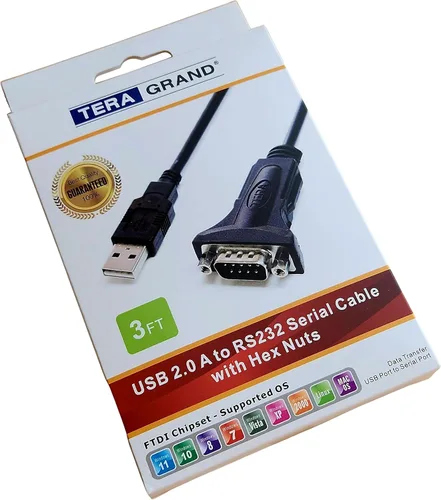 Vista 5 de Tera Grand - Cable adaptador USB 2.0 a RS232 Serial DB9 de 3 pies - Compatible con Windows 11, 10, 8, 7, Vista, XP, 2000, 98, Linux y Mac