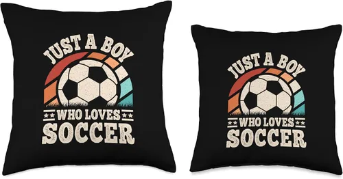 Vista 3 de Just A Boy Who Loves Soccer Funny Soccer Player Boys Kids Throw Pillow