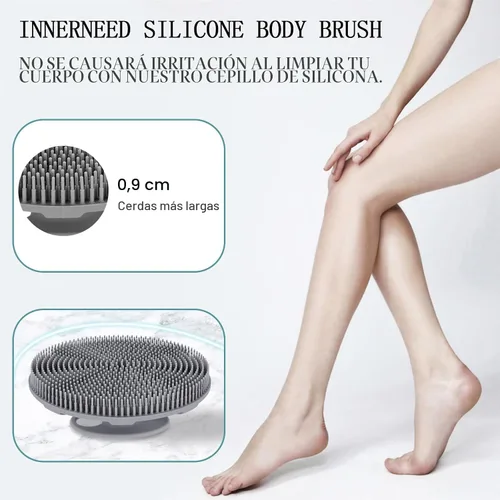 Vista 6 de INNERNEED Cepillo de ducha de silicona suave de grado alimenticio, negro+