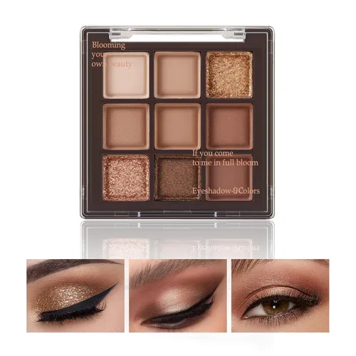 Vista 21 de Boobeen Paleta de sombras de ojos nude – maquillaje mate y brillante, polvo cremoso altamente pigmentado para sombra de ojos, crea un aspecto