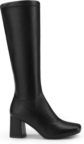 Vista 2 de DREAM PAIRS Botas Gogo para mujer, punta cuadrada, botas altas hasta la rodilla para mujer