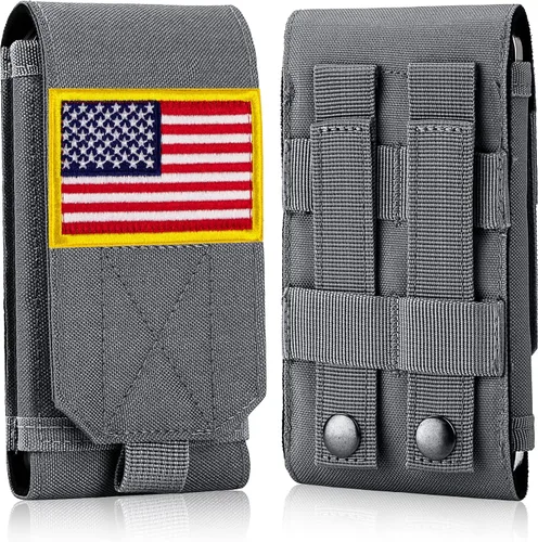 Vista 8 de Funda táctica Molle para teléfono, bolsa resistente con parche de bandera para iPhone 17 Pro Max/17 Pro/17/16 Pro Max/16 Plus/15 Pro Max/14 Pro
