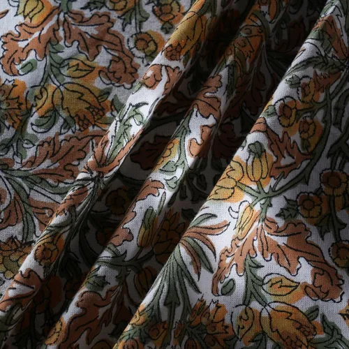 Vista 15 de Ridhi Mantel redondo estampado a mano color rosa flamenco 110 pulgadas 100%