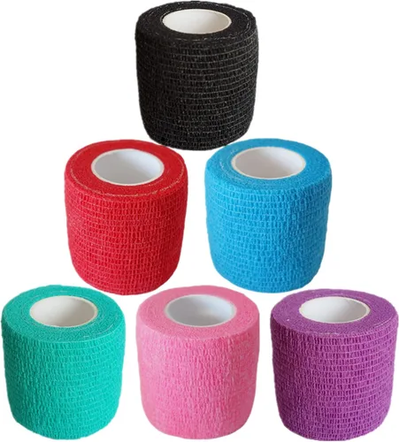 Vista 32 de Baisunt Paquete de 6 vendajes cohesivos de 1 pulgada, cinta autoadhesiva autoadhesiva autoadhesiva transpirable para muñeca, tobillo, deportes, Negro