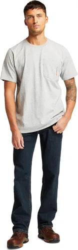 Vista 5 de Timberland PRO Camiseta de manga corta para hombre Base Plate Blended, Gris claro