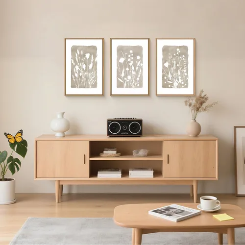 Vista 80 de FWIEXA Juego de Arte de Lienzo Bohemio Enmarcado para Pared, Cuadros Botánicos Verde Salvia Decoración de Pared, Impresiones de Arte de Plantas