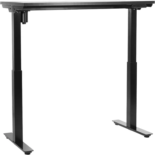 Vista 4 de Office Star Prado - Mesa motorizada de altura ajustable de 4 pies con control de memoria programable de 4 posiciones, parte superior negra y base