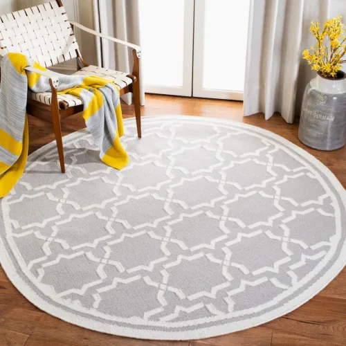 Vista 26 de SAFAVIEH Dhurries Collection DHU545A - Alfombra decorativa de lana de alta calidad hecha a mano de 2 x 3 pies, color chocolate y marfil