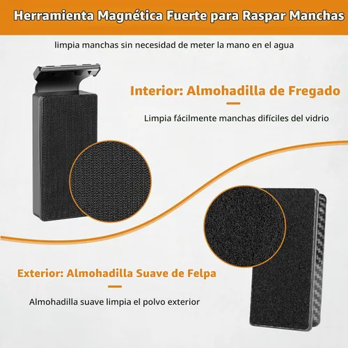 Vista 7 de hygger Limpiador magnético para peceras, limpiador de vidrio para acuario