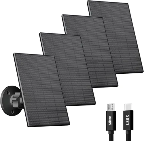 Vista 10 de Panel solar de 2 W para cámara de seguridad al aire libre, cargador USB/USB-C con IP65 impermeable, montaje ajustable de 360° y cable de 7.2 pies