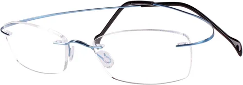 Vista 14 de Agstum Titanium Rimless Flexible Frame Hingeless Optical Eyeglasses Negro
