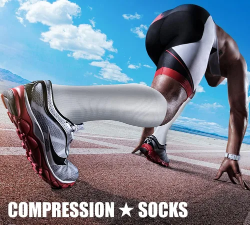 Vista 3 de CHARMKING 3 Pairs Open Toe Compression Socks for Women & Men Circulation 15-20 mmHg is Best Support for All Day Wear