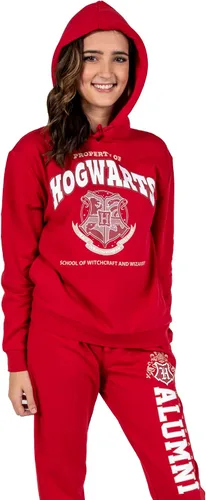 Vista 2 de Bioworld Harry Potter Hogwarts Alumni Juniors - Conjunto de sudadera con capucha y pantalones deportivos rojos, Multi colorido