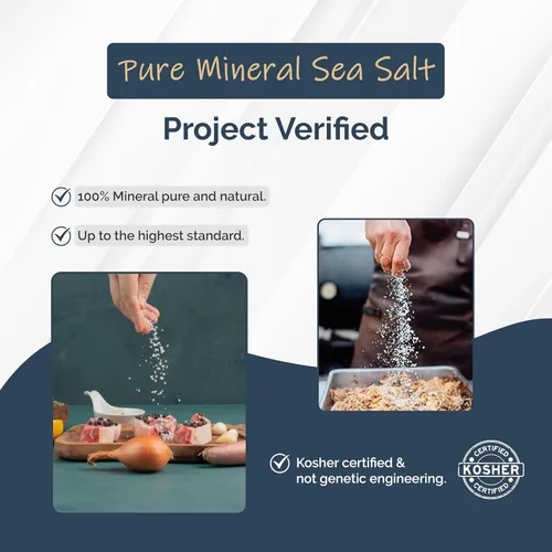 Vista 4 de All Goods - Sal marina mineral – 16 onzas de grano grueso, 100% natural, cosechada a mano, rica en más de 90 minerales esenciales, 30% menos