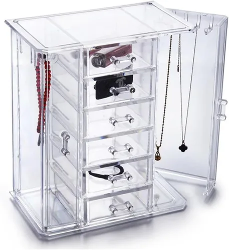 Vista 2 de OnDisplay Organizador de gabinete de joyería de acrílico con 6 cajones