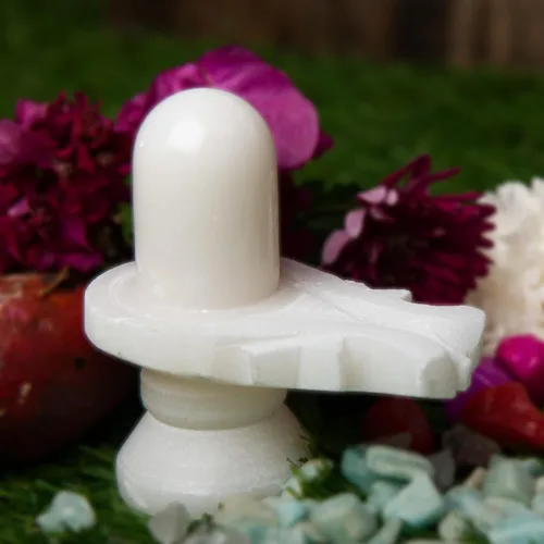 Vista 6 de Wonder Care Estatua de Shiva Lingam de piedra de mármol Shiva Estatua de Shiva hecha a mano Shiva Lingham Stone White Shivling para Pooja