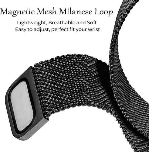 Vista 4 de JOYOZY - Correa magnética compatible con Apple Watch de 38 mm 40 mm 41 mm 42 mm 44 mm 45 mm 46 mm, correa Milanese con brillo de purpurina
