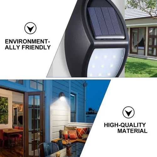 Vista 9 de Uonlytech Luces solares de pared de seto, luces de puerta delantera, herramientas resistentes, lámpara de pared de valla solar, lámpara de pared