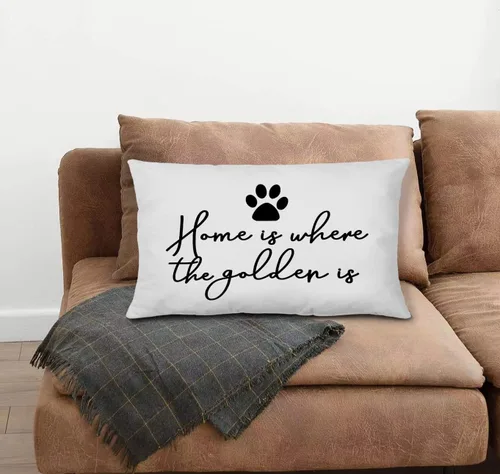 Vista 3 de KEUSPI Funda de almohada Golden Retriever de 12 x 20 pulgadas, regalo para mujer, divertida decoración de perro para sofá, cama