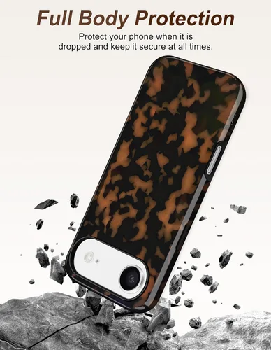 Vista 93 de Jusy Funda compatible con MagSafe con estampado de caparazón de tortuga marrón para iPhone 7/8/SE, cubierta protectora de TPU suave magnética