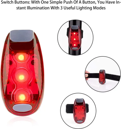 Vista 5 de 12 Pack Led Safety Light, Safety Light, High Visibility Strobe Running Lights Used for Bicycle, Walking Etc. Clip-On Running Lights Clip to Clothes