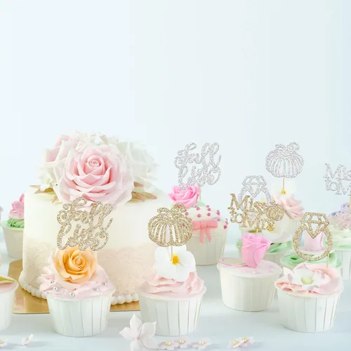 Vista 6 de Gyufise 24 decoraciones para cupcakes de otoño con texto en inglés "Miss to Mrs Cupcake Topper Champage Gold Fall Pumpkin Bride Shower Cake Toppers