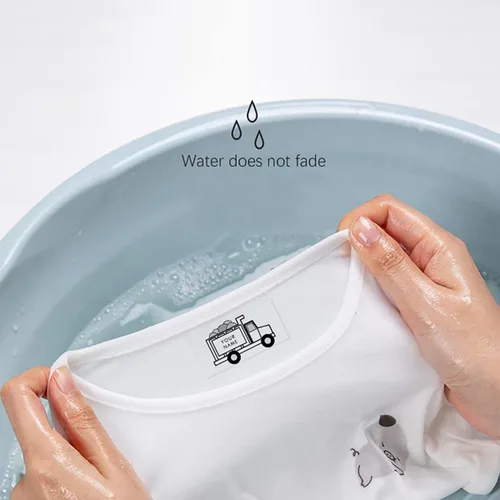 Vista 4 de Sellos personalizados con nombre de bebé para niños, ropa de camión Tampedump para niños, lindo nombre de niño, sello de goma, etiquetas de Vetement
