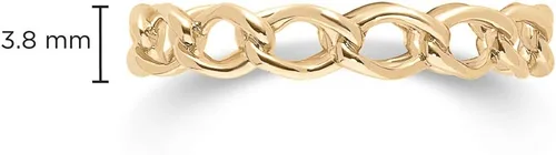 Vista 3 de Milla Anillos de plata de ley para mujer, delicados anillos de oro apilables con círculo abierto y cadena
