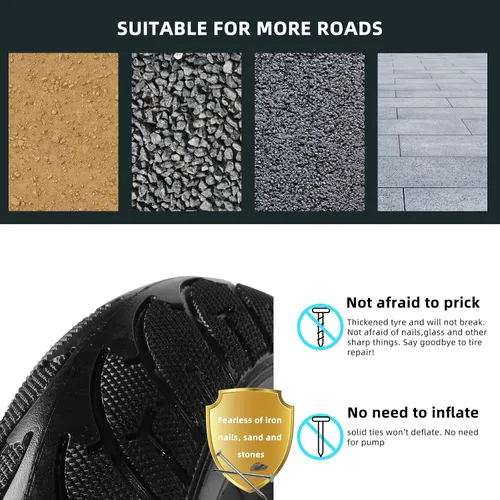 Vista 5 de 200x50 rueda de neumático sólido con ruedas de aleación de aluminio para scooter eléctrico, coche de equilibrio 8x2, rueda sólida a prueba