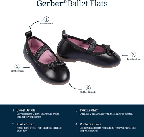 Vista 5 de Gerber Zapatos planos de ballet unisex para niños y niñas pequeñas