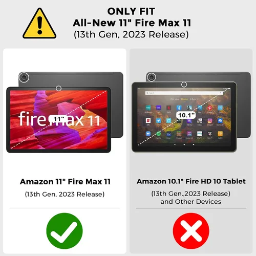 Vista 2 de VORI Funda para tableta Amazon Kindle Fire Max 11 (13ª generación, versión 2023), funda plegable delgada con función de encendido/apagado automático