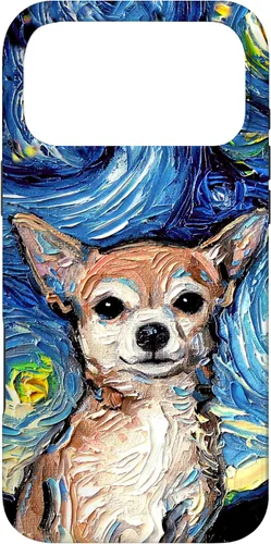 Vista 22 de Aja - Funda para iPhone 17, diseño de perro de noche estrellada, color marrón