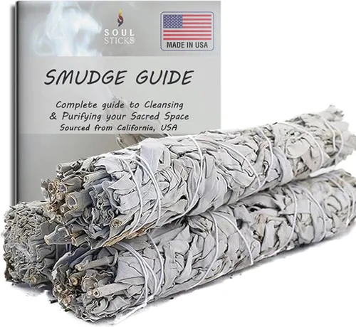 Vista 13 de Ancient VEDA - Varillas de salvia blanca de 4 pulgadas a granel con guía de inicio (paquete de 12) Varillas para manchas de salvia para limpieza